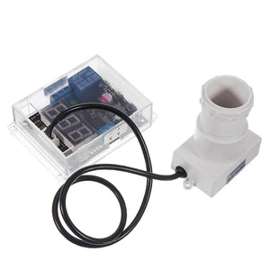 Ultrasonic Sensor Module Distance Measuring Meter Ranging Sensor 1cm-600cm Adjustable  Relay Output with Probe and Display 12V/24V DC