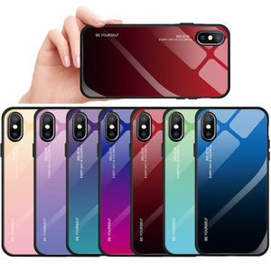 Bakeey Gradient Scratch Resistant Tempered Glass Protective Case For iPhone X/XS/XR/XS Max