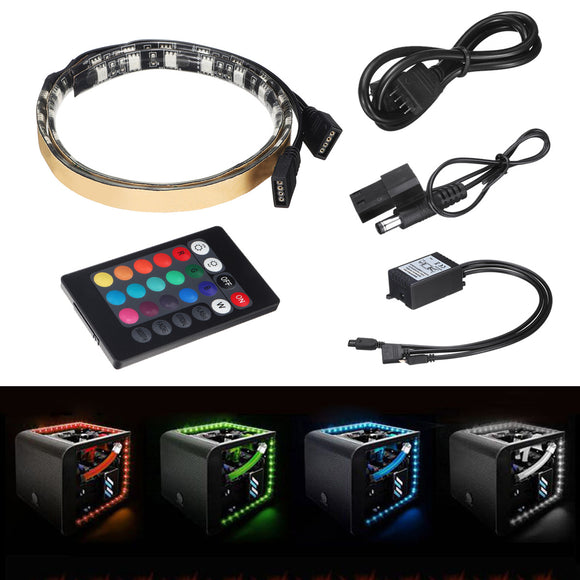 2PCS 30cm Magnetic RGB LED Strip Light with IR Controller  for Desktop PC Computer Case