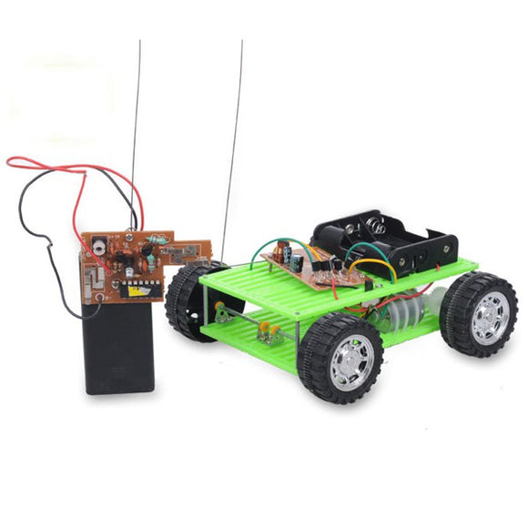 DIY Green 4 Channel Remote Control Smart Car Kit NO.15 For Children 130 x 120 x 40mm