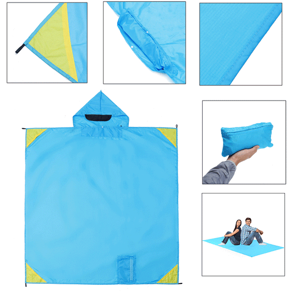 Xmund XD-PA1 3 In 1 Portable Multifunctional Hiking Poncho Raincoat Sun Shelter Outdoor Camping Mat