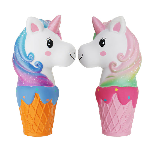 Oriker Squishy Jumbo 20cm Galaxy Rainbow Horse Animal Cup Slow Rising Scented Toy Gift With Pcaking