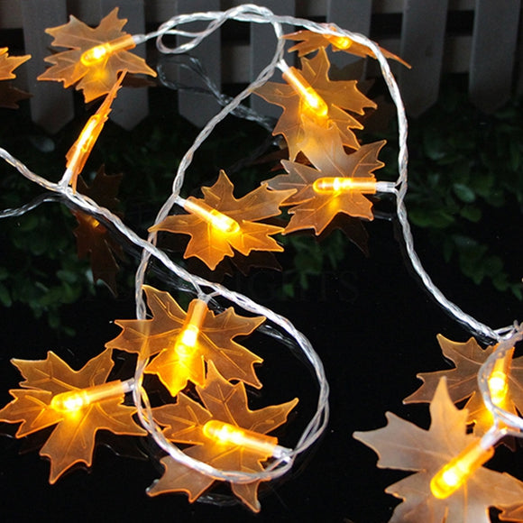 EU Plug 30LEDs Warm White Maple Leaves Fairy String Light for Christmas AC220V