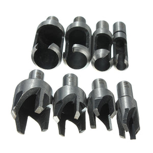 8pcs Wood Plug Cutter Straight/Tapered Claw Type Drill Bit Set