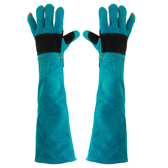 60cm Pair Welding Gloves Heat Resistant Welder Heavy Duty Protective Gauntlet