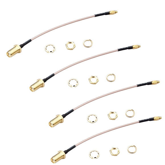 4 pcs RJXHOBBY MMCX to SMA Female 60mm Low Loss FPV Antenna Extension Cable Adapter For FPV RC Drone