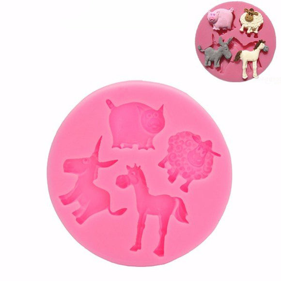 Mammals Animals Silicone Fondant Mold Chocolate Polymer Clay Mould