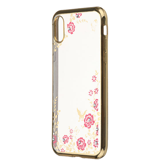 Bakeey Flowers Translucent Shockproof Soft TPU Back Cover Protective Case for iPhone X XS