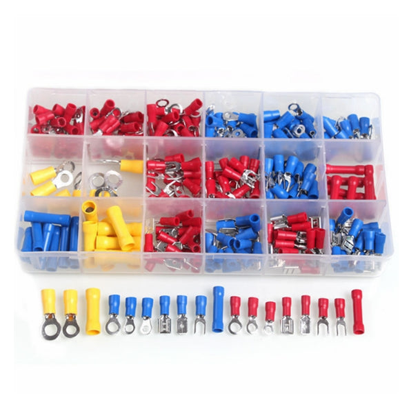 300PCS Insulated Ring Wire Connectors Assortment Electrical Crimp Terminals Kits