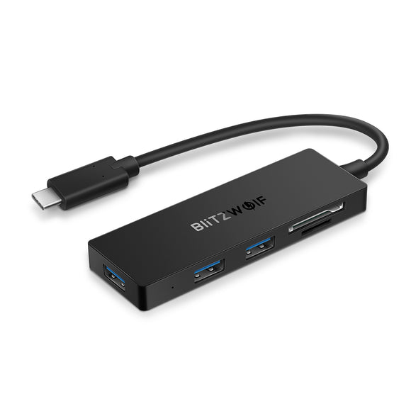 BlitzWolf BW-TH4 5-in-1 Type-C to 3-Port USB 3.0 SD TF Card Reader Data Hub