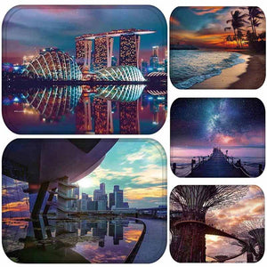 Honana BX-31 40x60cm 3D Painting City Pattern Coral Fleece Mat Absorbent Bathroom Anti Slip Carpet