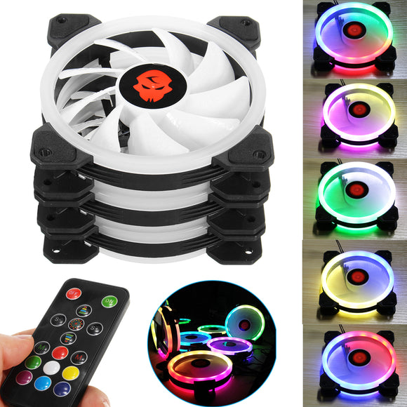 Coolman 3PCS 120mm Adjustable RGB LED Light Computer Case PC Cooling Fan with Remote