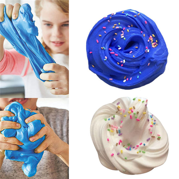 Fluffy Snow Mud Scented Stress Relief No Borax Kids Toy Sludge Blue/White