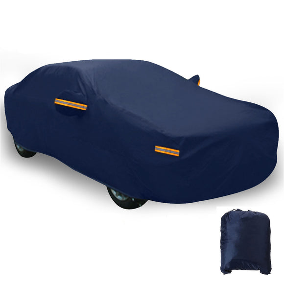 Dark Blue Full Car Cover Waterproof Sun Rain Heat Dust UV Resistant Protection