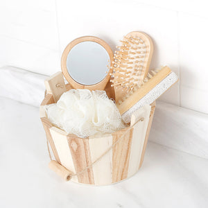 Honana 5pcs Soft Exfoliating Strap Wooden Bath Cleaning Brush Body Foot  Massage SPA Shower
