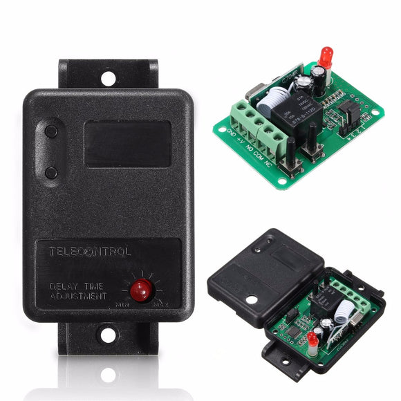 DC12V 1CH 315/433MHz Wireless Time Delay Relay RF Remote Control Switch Receiver