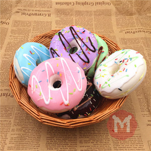 10cm Cute Donuts Big Bread Charms Kawaii Squishy Soft Bag Keychain Straps Decor