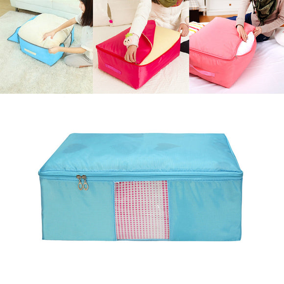 IPRee 60x50x28cm Waterproof Oxford Washable Quilts Bag Portable Big Size Storage Box with Window