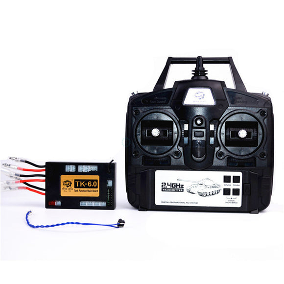 6.0 Function Mainboard + 2.4G Transmitter Remote Control System Set for Heng Long 1/16 Rc Car Tank Model