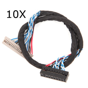 10Pcs Geekcreit 20Pin DF14 20-20 8 Bit 1 CH LCD Screen Driver Board Line LVDS Screen Cable