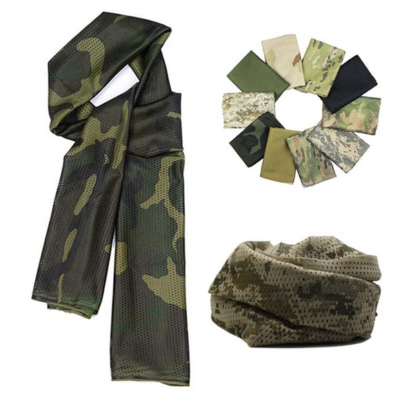 Multi Purpose Camouflage Mesh Scarf Tactical Military Wraps Veil Unisex Scarf