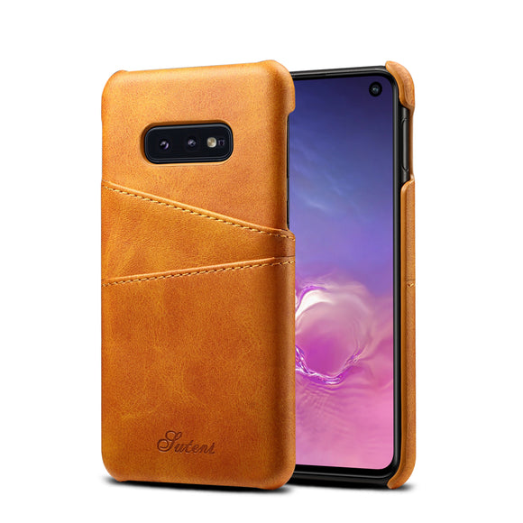 Premium Cowhide Leather Card Slot Protective Case For Samsung Galaxy S10e 5.8 Inch
