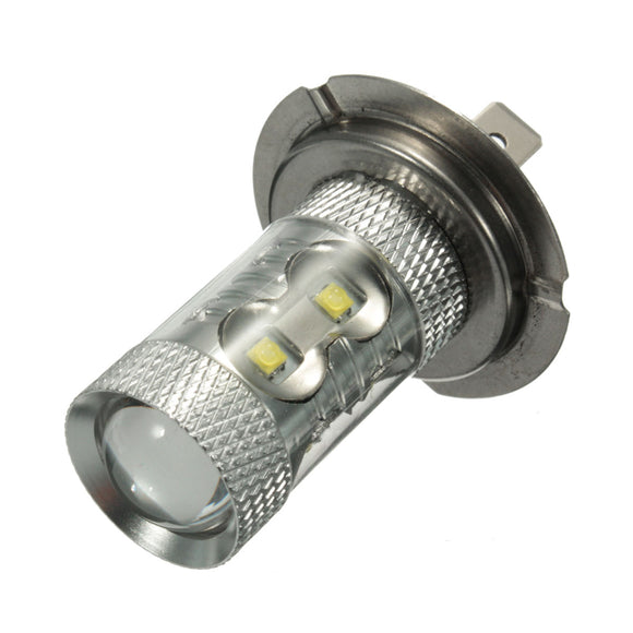 Pair 12V 50W H7 499 LED Daytime Projector Head light Fog Light Bulb White Beam 6000K