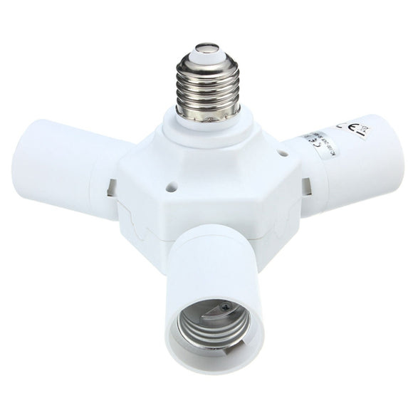 3 in 1 E27 Base LED Light Lamp Bulb Adapter Holder Socket Splitter