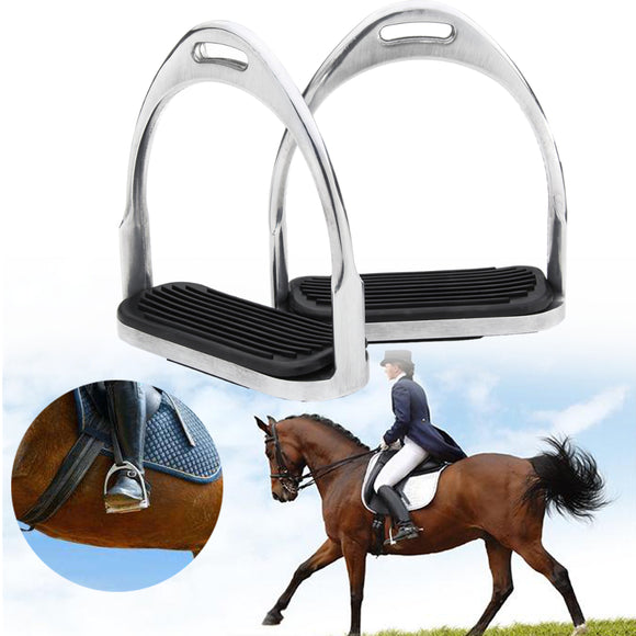 120MM 1 Pair Aluminum Equestrian Horse Stirrups Riding Safety Stirrup Bendy Irons Light Weight