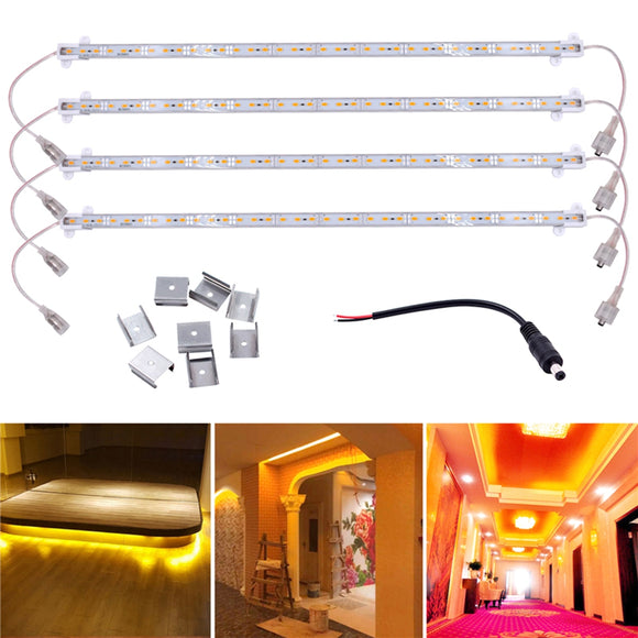 4PCS 50CM Waterproof 36 SMD 5630 Golden LED Rigid Strip Hard Bar Light Tube Lamp for Home DC12V