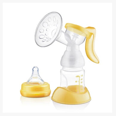 Yellow 150ML Original Manual Breast Pump Feeding Pump Baby Milk Silicon With Milk Bottle