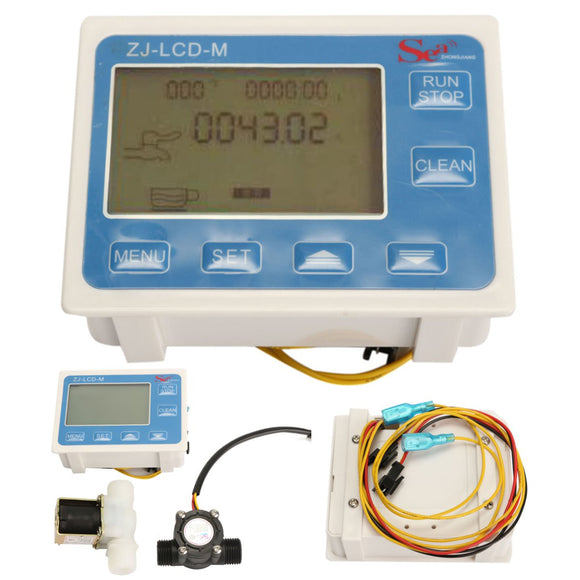1/2 Water Flow Control LCD Meter With Flow Sensor and Solenoid val