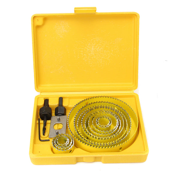 16Pc Holesaw Kit Circle Wood Timber Cutter Round Plaster Hole Saw 19-127mm