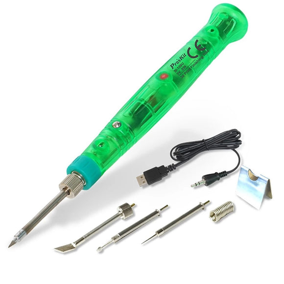 Pro'sKit SI-169U Soldering Iron Pen Portable 3D Print Finishing Tool USB 5V 8W Repair Mini Welding Tool