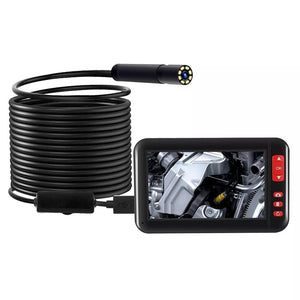 F200 4.3inch HD 1080P Digital Borescope 8MM Camera Diameter Built-in Rechargeable Lithium Battery With Adjustable Brightness 8LEDs 2m/5m/10m Soft Wire