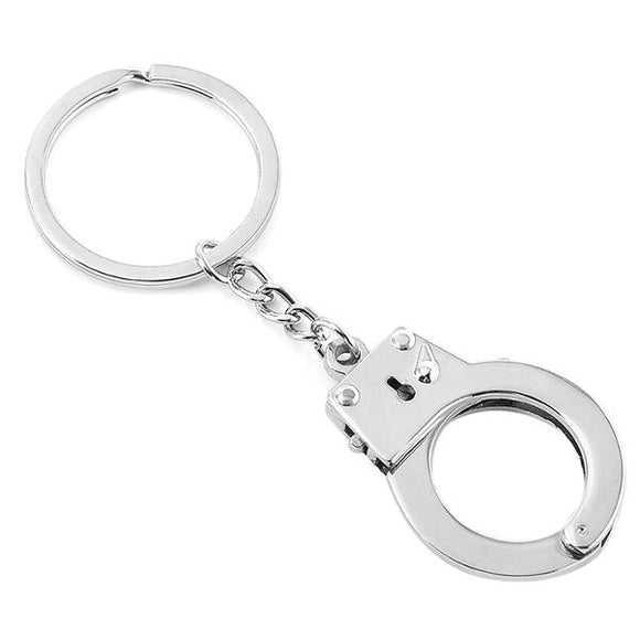 Surface Polishing Craft Mini Handcuffs Metal Key Chain Key Ring