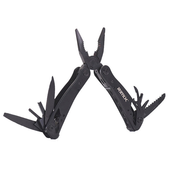 RIMIX 10 in 1 120mm Stainless Steel Zinc Alloy Multifunctional Folding Pliers With 12pcs Small
