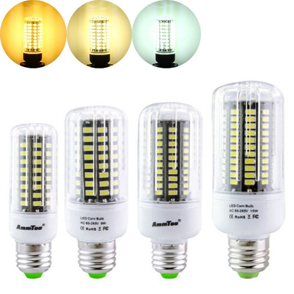 E27 E14 E12 E17 GU10 B22  LED Corn Bulb 7W 72 SMD 5736  LED Lamp Ampoule Led Light AC85-265V