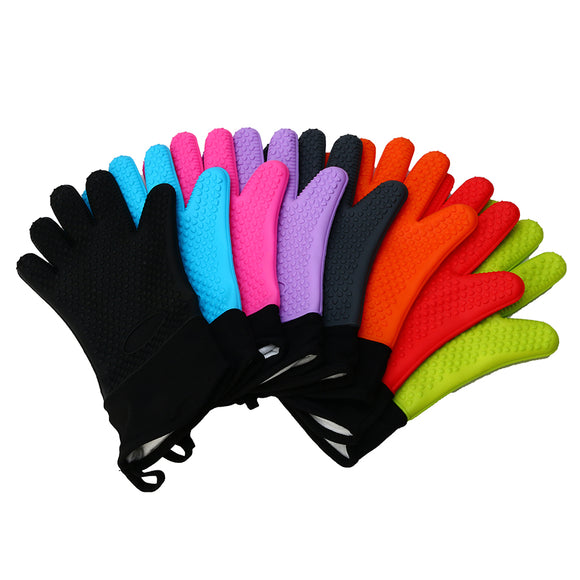 KCASA KC-PG08 1Pc Silicone Cotton Oven Mitt Microwave Oven BBQ Heat Resistant Pot Holder Gloves