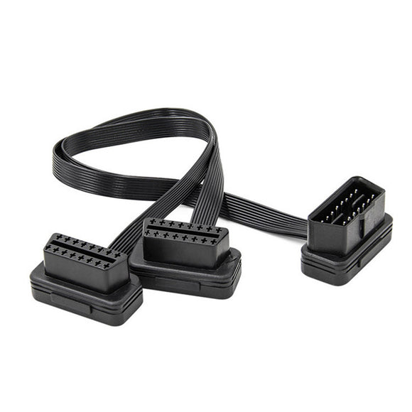 2-IN-1 OBD Extension Cable Double Splitter Elbow Cable 16pin OBD 2