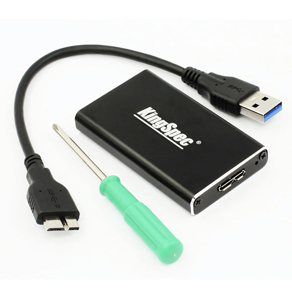 KingSpec Aluminum Alloy USB 3.0 to mSATA SSD Hard Drive Enclosure for 30*50mm mSATA SSD