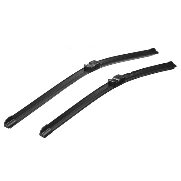 Pair Front Wiper Blades Black Rubber For VW GOLF