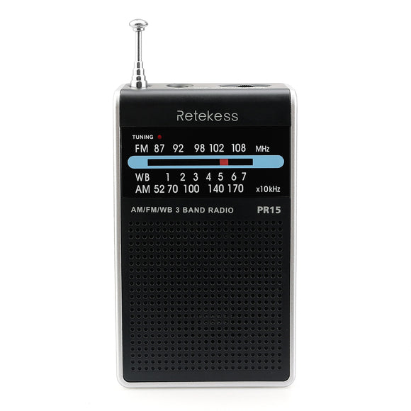 Retekess F9214 PR15 Digital Display Radio with FM AM for Family Camping Outdoor