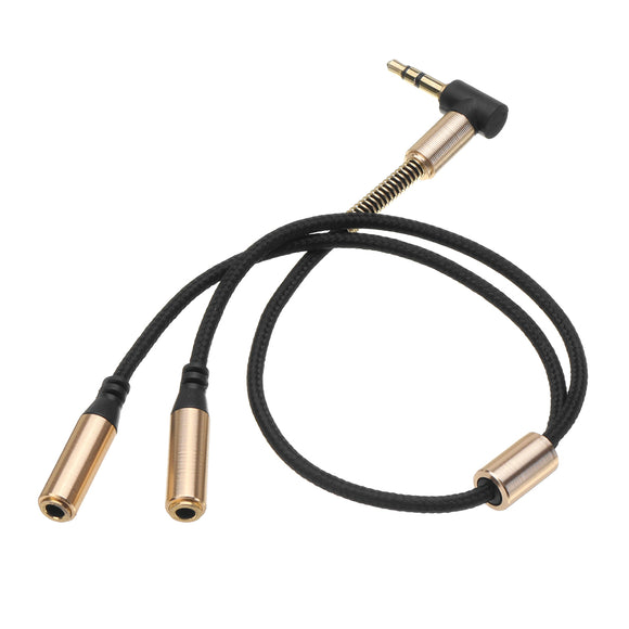 33cm 3.5mm AUX Audio Cable Extended Cable Double 3.5mm Ports Audio Cable