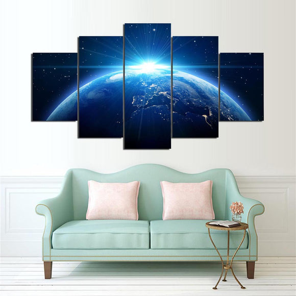 5  Cascade Blue Earth Canvas Wall Painting Picture Home Decoration Without Frame Including Installat