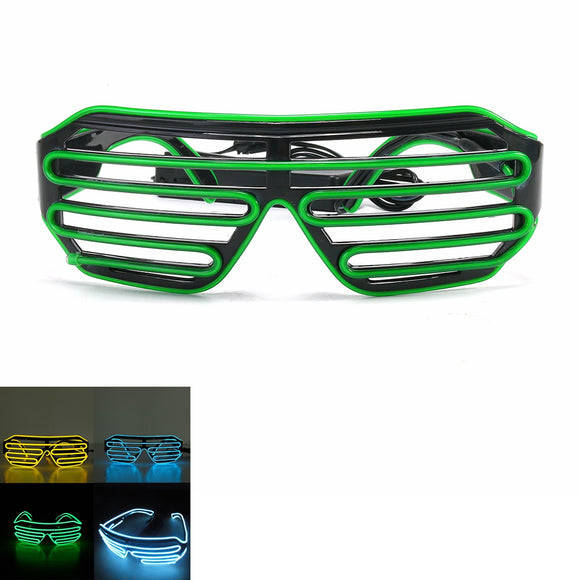 Glow LED Glasses Frame Voice Control Light Up Shutter Shades Rave Festival Party