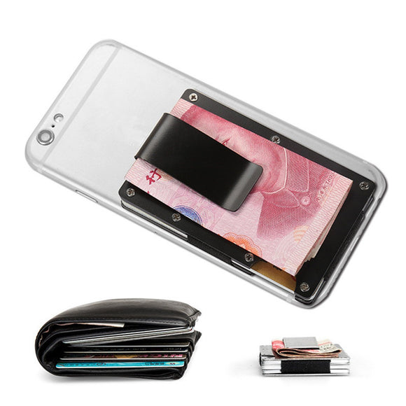 Men Anti-Magnetic Slim Money Clip Stainless Steel Elastic Band Credit Card Holder Wallet