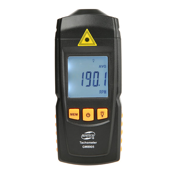 BENETECH GM8905 Non Contact Handheld LCD Digital Laser Tachometer RPM Tach Tester Meter Motor Speed Gauge