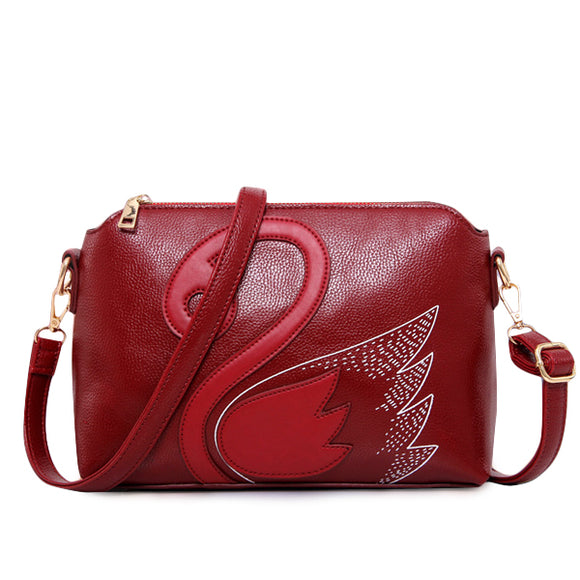 Women Swan Shoulder Bags Vintage Chinese Style Shell Crossbody Bags Girls Animal Bags