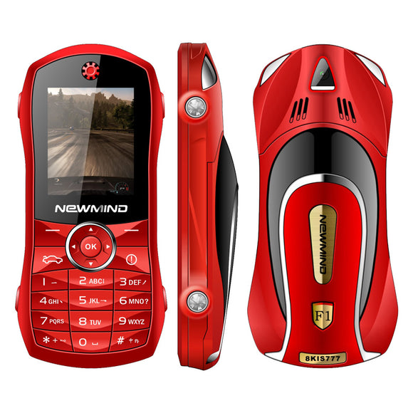 Newmind F1+ 2000mAh Car Model Phone Whatsapp FM bluetooth MP3 Dual Sim Dual Standby Mini Card Phone